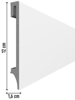 Плинтус напольный белый RAL 9003 , 120 мм VOX ESPUMO 501